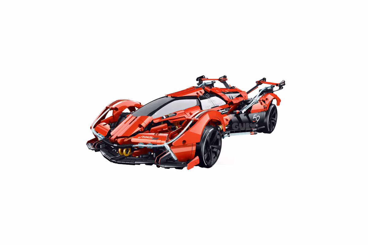 Red GULY remote-control drift stunt car building block model 10659